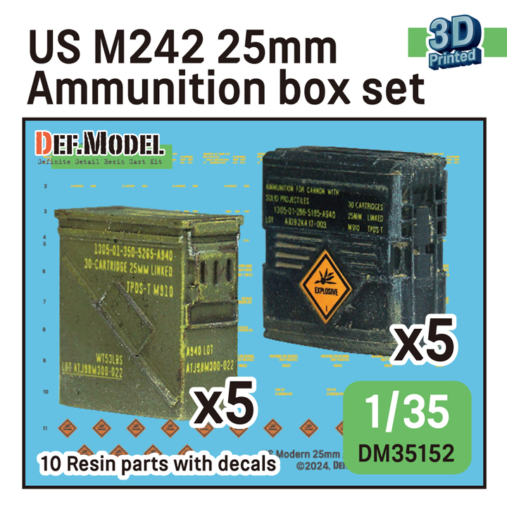 1/35 US M242 25mm Ammunition box set /w Decal