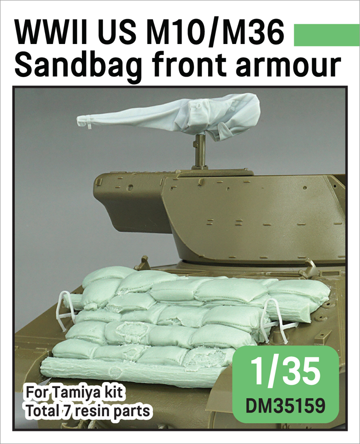 1/35 WWII US M10/M36 Sandbag front armour for Tamiya kit