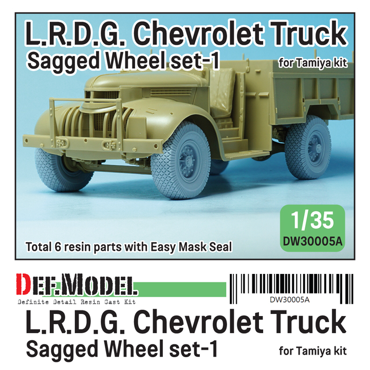 1/35 British L.R.D.G. Chevrolet Truck Sagged wheel set (1) (for