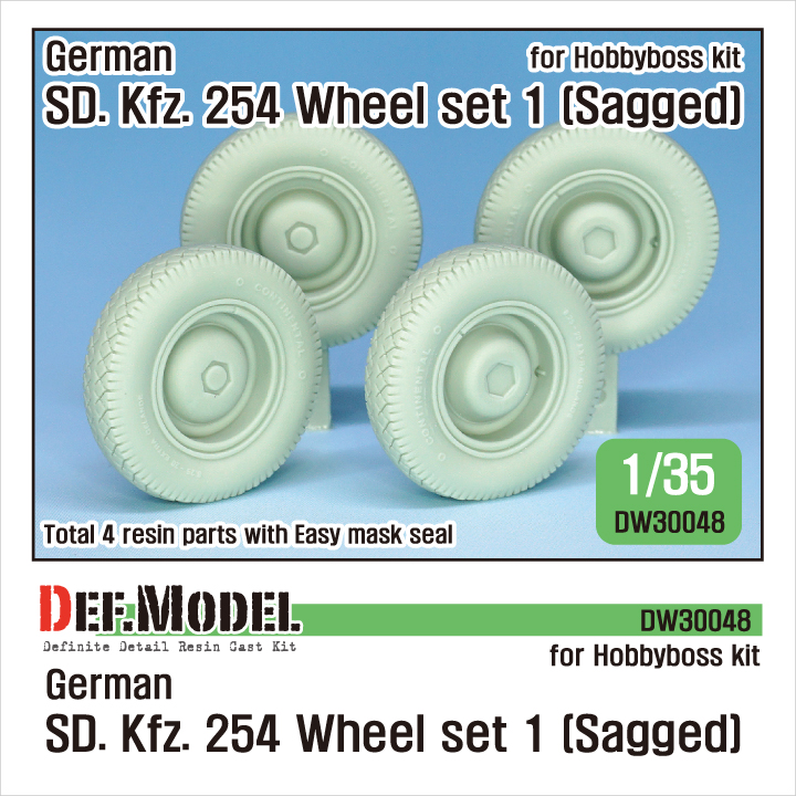 1/35 German Sd. Kfz. 254 Wheel set 1 -Sagged for Hobby boss kit