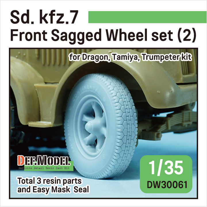 1/35 German Sd. kfz.7 Half-Track Sagged Front Wheel set(2)