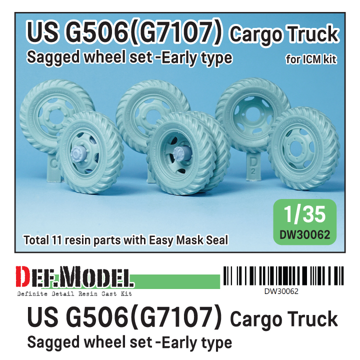 1/35 WW2 US G506(G7107) Cargo Truck wheel set- Early type (for I