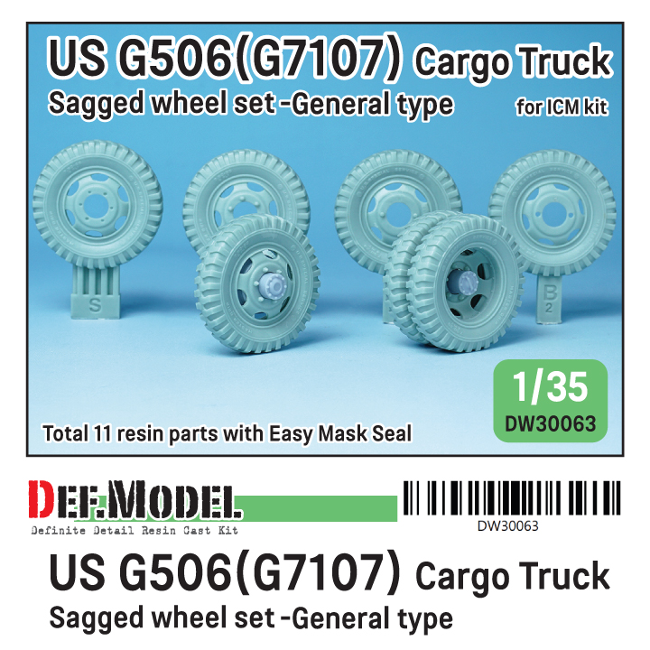 1/35 WW2 US G506(G7107) Cargo Truck wheel set- General type (for - ウインドウを閉じる