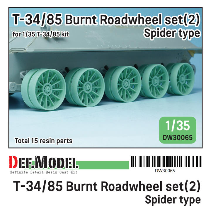 1/35 T-34/85 Burnt Roadwheel set(2) - Spider type (for 1/35 T-34