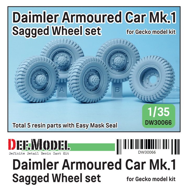 1/35 British Daimler Armoured Car Mk.1 Sagged wheel set (for Ge - ウインドウを閉じる