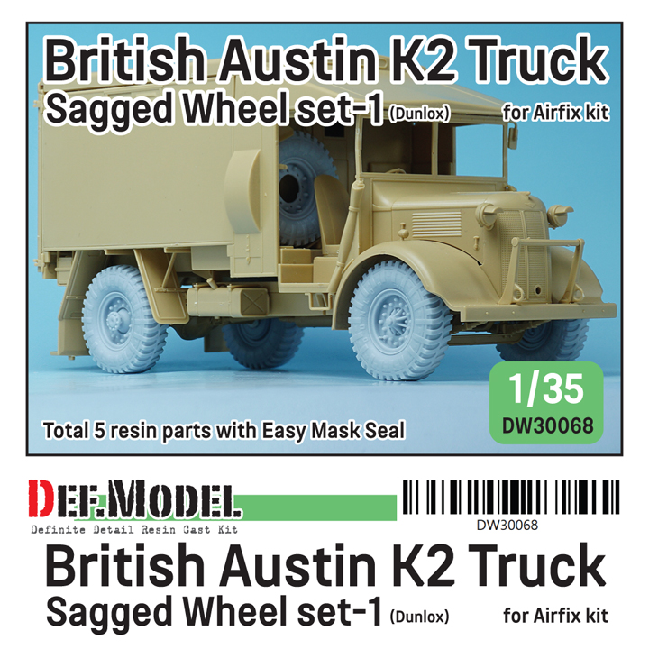 1/35 British Austin K2 Truck Sagged wheel set (1) (for Airfix)