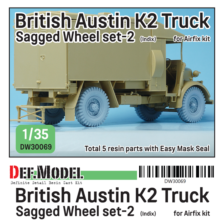 1/35 British Austin K2 Truck Sagged wheel set (2) (for Airfix)