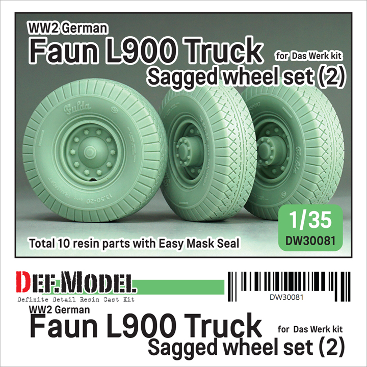 1/35 WW2 German Faun L900 Truck wheel set-Fulda(2) (for Das Werk