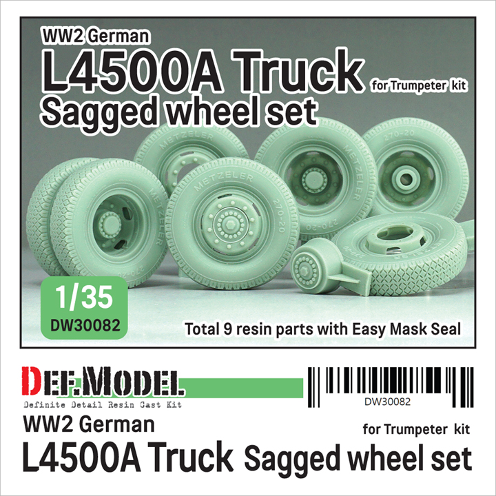 1/35 WW2 German L4500A Truck wheel set (for Trumpeter)