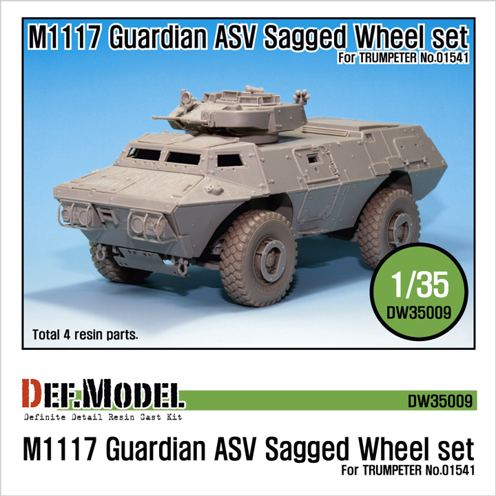 1/35 M1117 Guardian ASV Sagged Wheel set (for Trumpeter)