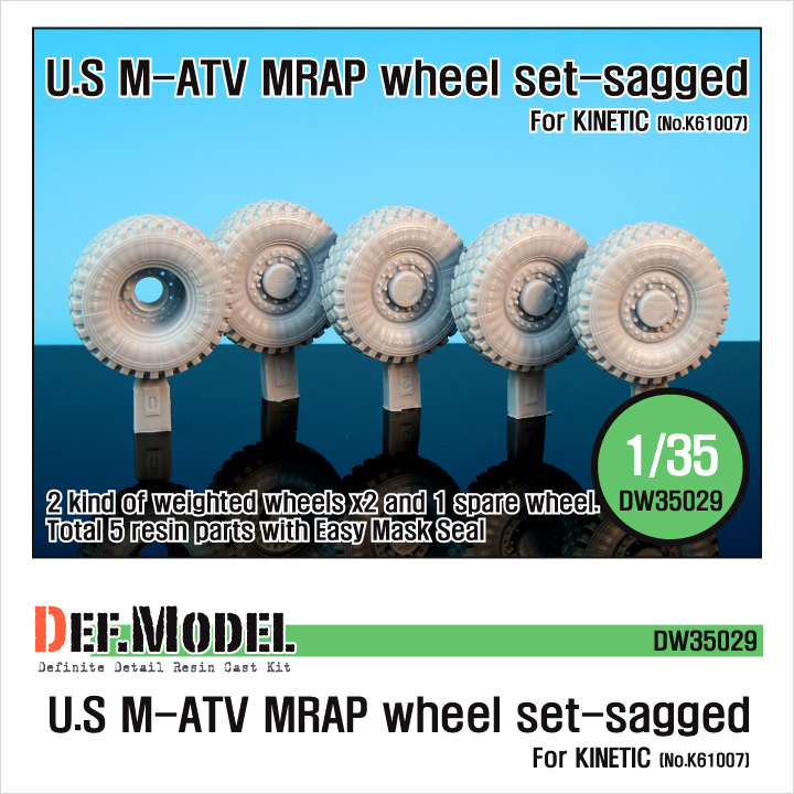 1/35 U.S M-ATV Sagged wheel set (for KINETIC)