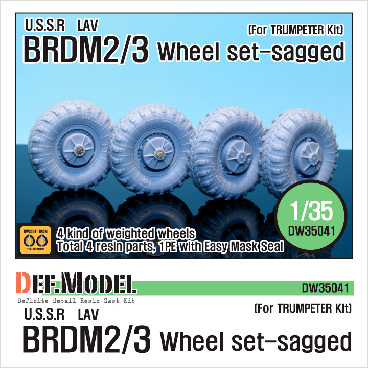 1/35 BRDM-2/3 LAV Sagged Wheel set (for Trumpeter)