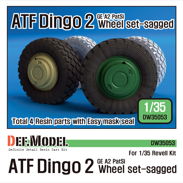 1/35 AFT Dingo2 GE A2 PatSi Sagged Wheel set (for Revell)
