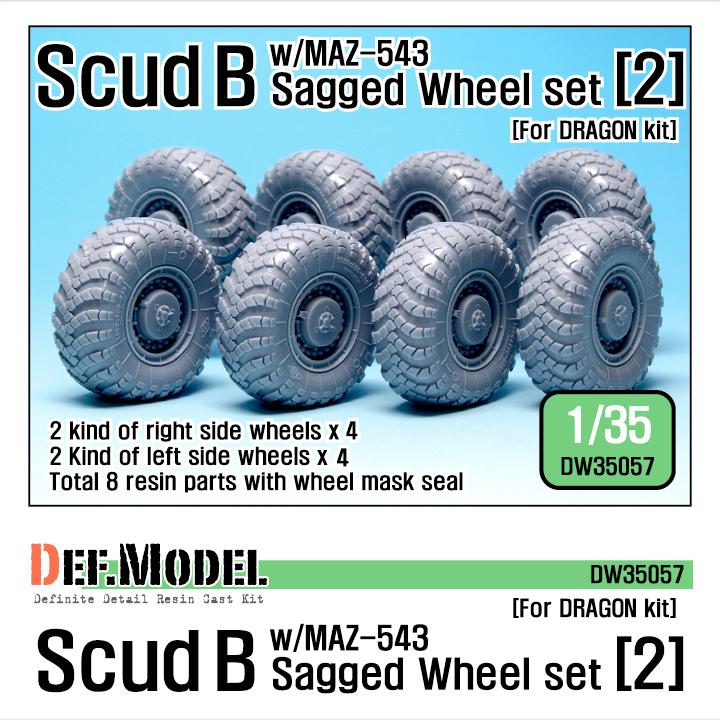1/35 Scud B w/MAZ-543 Sagged Wheel set 2 (for Dragon)