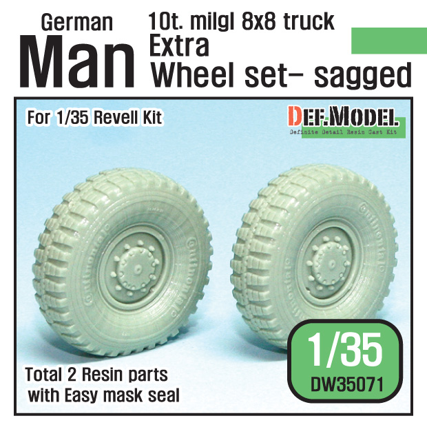 1/35 German Man 8X8 10t. Mil gl Truck Sagged Wheel set Extra 2EA