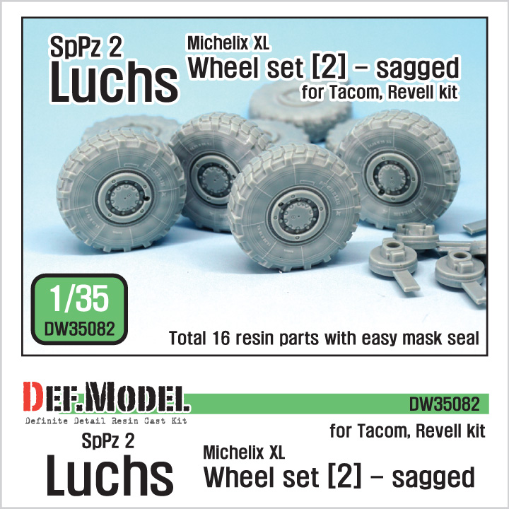 1/35 SpPz 2 Luchs Sagged Wheel set (2)(for Takom/Revell)