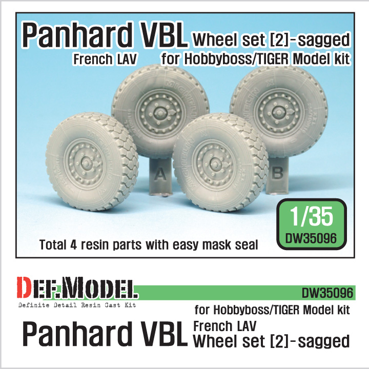 1/35 French Panhard VBL Sagged Wheel set (2)(for Hobbyboss/Tiger