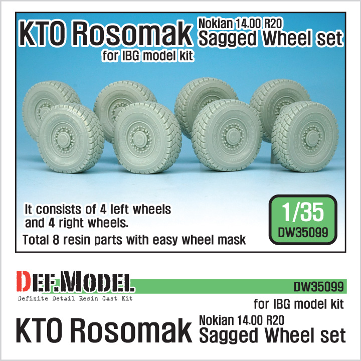 1/35 KTO Rosomak Nokian Sagged Wheel set (for IBG model)