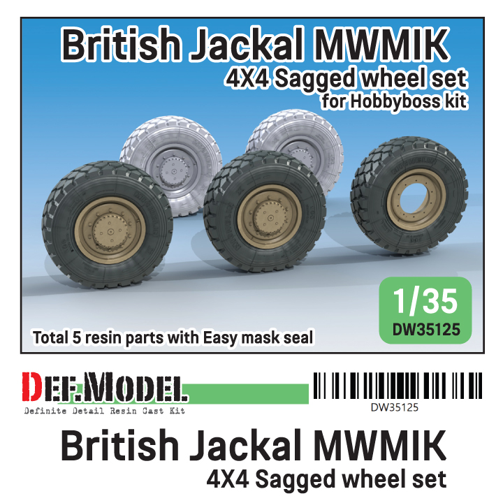 1/35 British Jackal MWMIK 4x4 Sagged wheel set (for Hobbyboss) - ウインドウを閉じる