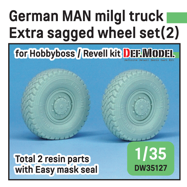 1/35 German Man Mil gl Truck Extra 2ea Sagged Wheel set (2) Cont