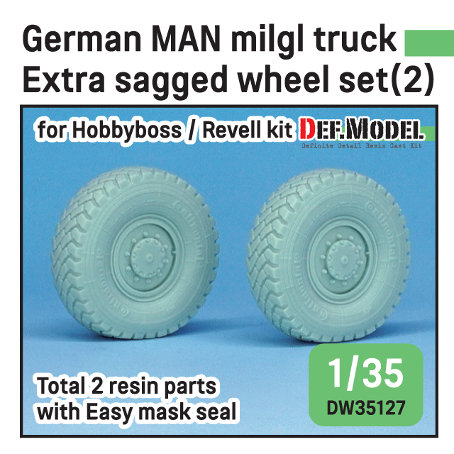 1/35 German Man Mil gl Truck Extra 2ea Sagged Wheel set (2) Cont - ウインドウを閉じる