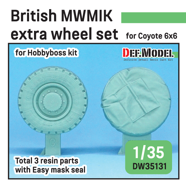 1/35 British MWMIK Extra Sagged wheel set for 6X6 Coyote (for Ho