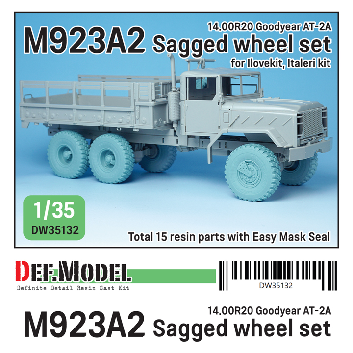 1/35 M923A2 'BIG FOOT' Truck Goodyear AT-2A Sagged Wheel set (fo