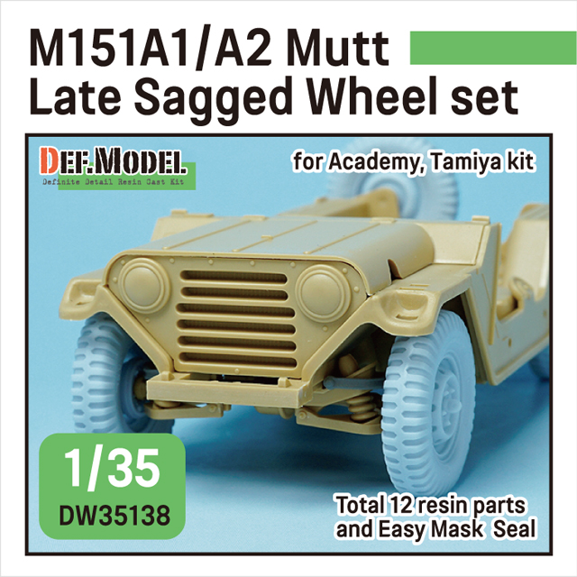 1/35 M151A1/A2 Mutt Jeep Sagged Wheel set (for Academy/Tamiya)