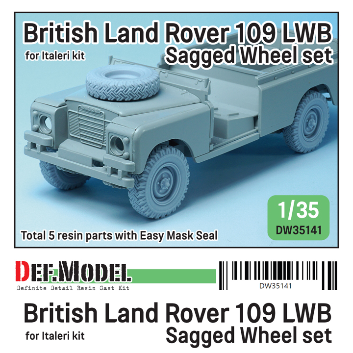 1/35 British Land Rover 109 LWB Sagged wheel set (for Italeri)
