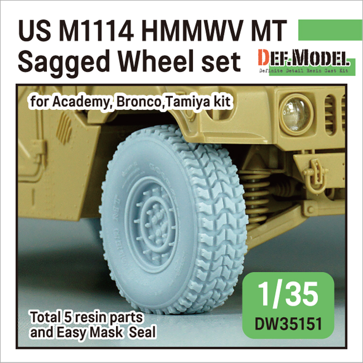 1/35 US M1114 HMMWV MT Sagged wheel set (for Academy)