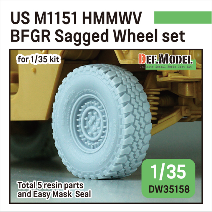1/35 US HMMWV BFGR Sagged Wheel set (for 1/35 kit)
