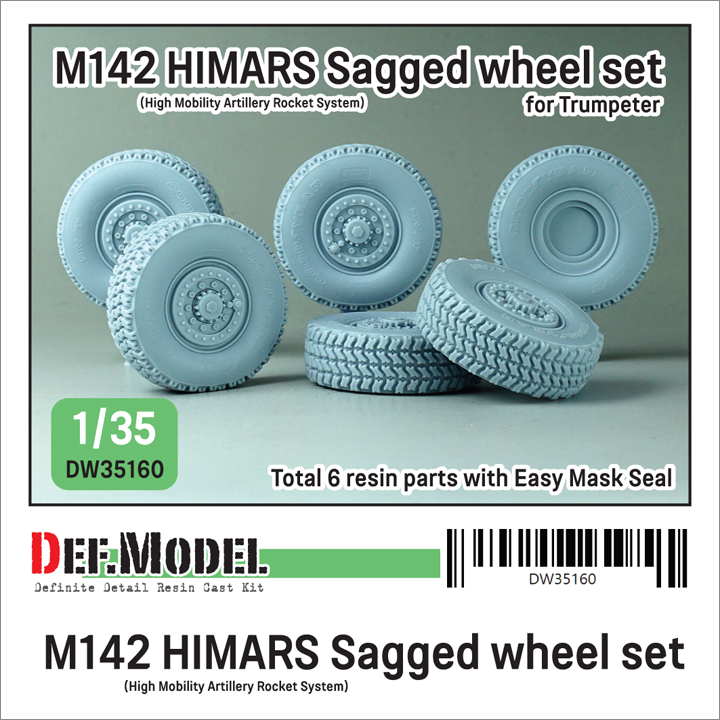 1/35 US M142 HIMARS Sagged wheel set - New Tool (for Trumpeter)