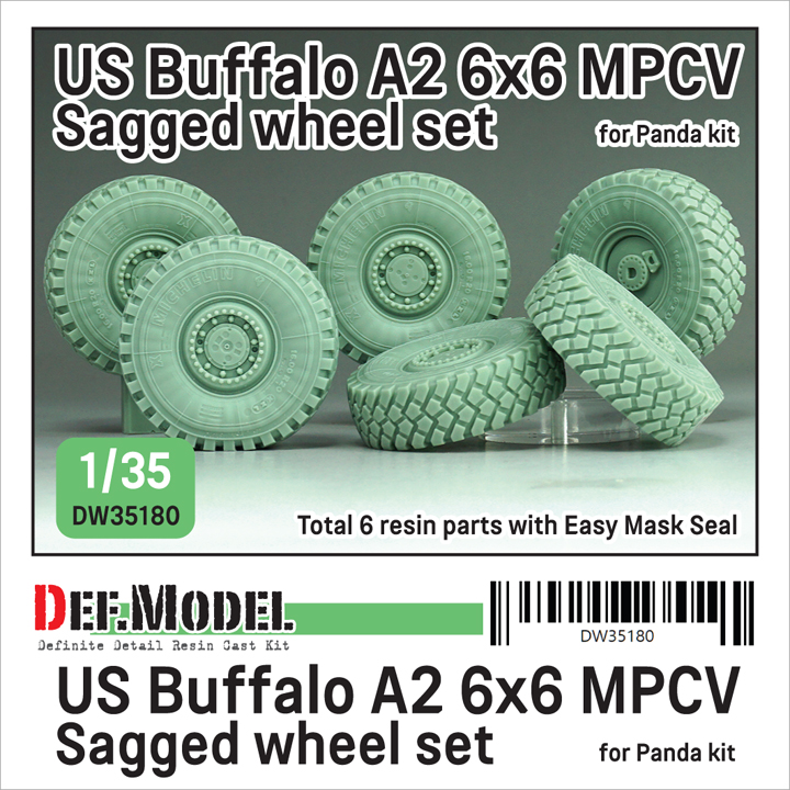 1/35 US Buffalo A2 6x6 MPCV Sagged wheel set (for Panda)