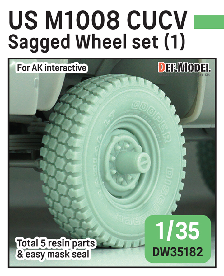 1/35 US M1008 CUCV Sagged Wheel set (for AK interactive)