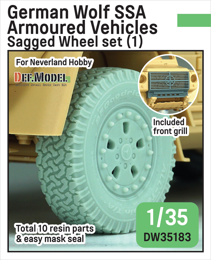 1/35 German Wolf SSA Armoured Vehicles Sagged Wheel set (1) (for
