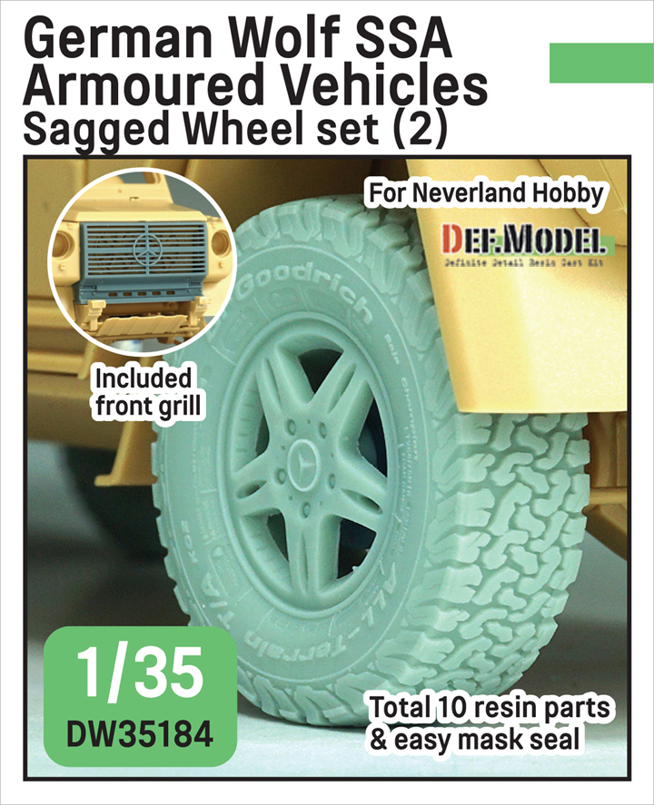 1/35 German Wolf SSA Armoured Vehicles Sagged Wheel set (2) (for