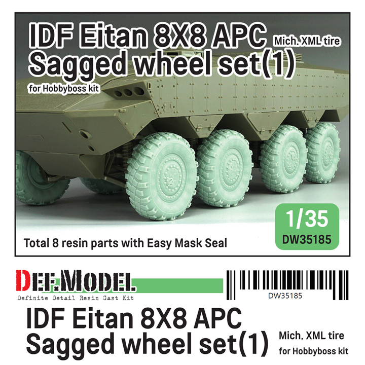 1/35 IDF Eitan 8X8 APC Sagged Wheel set (for Hobbyboss)