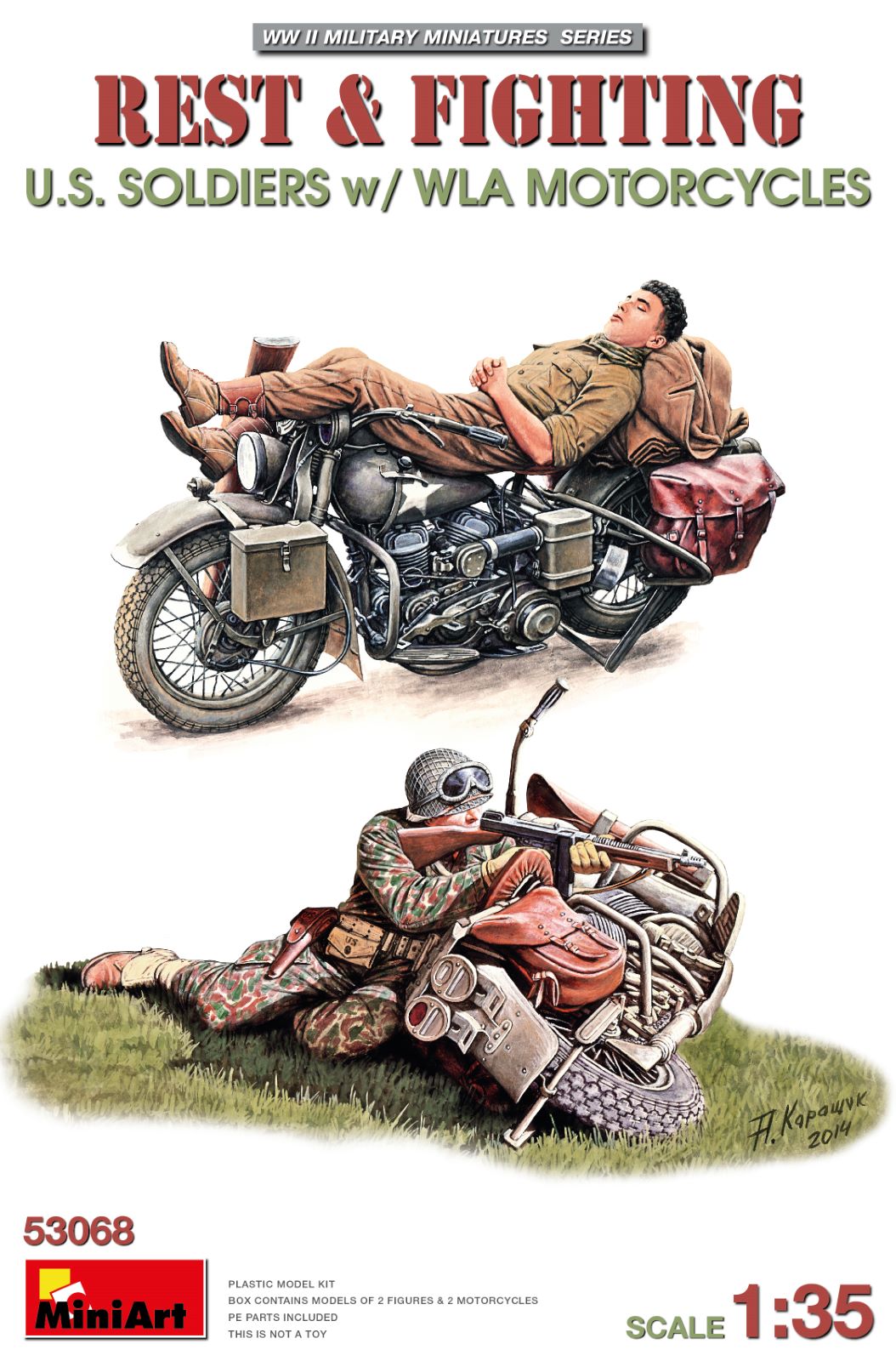 予約する　　1/35 「休息と戦闘」WLAオートバイと米兵