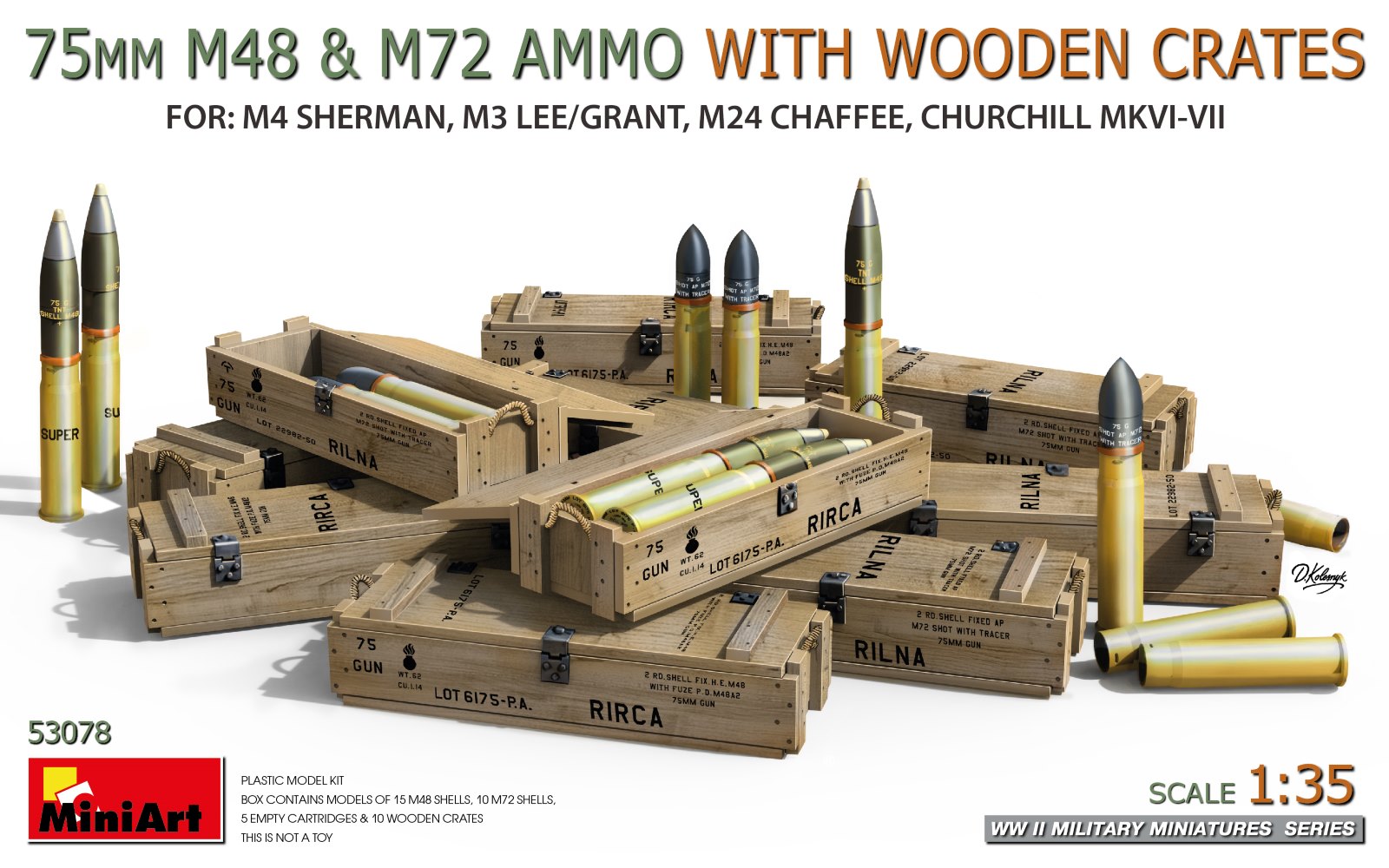 予約する　　1/35 75mm M48＆M72用弾薬 w/木箱