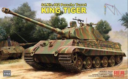 予約する　　1/35 Sd.Kfz.182 キングタイガー "ポルシェ砲塔"w/2t簡易クレーン & 連結組立可動式履帯
