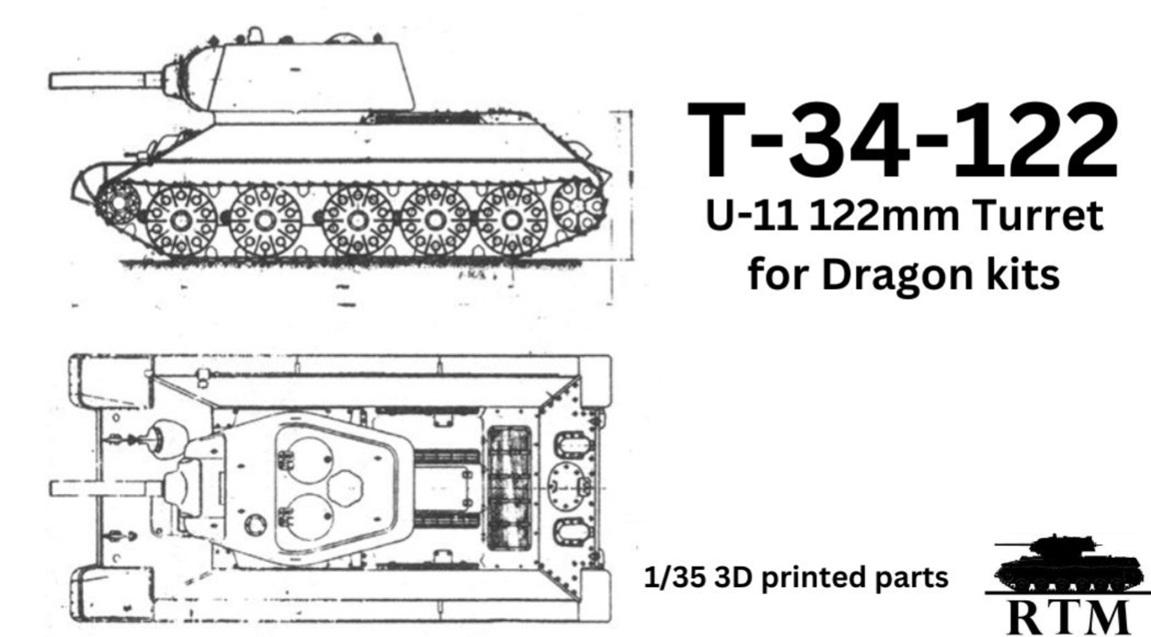 1/35 ソビエト T-34-122mm砲 U-11搭載型砲塔(ドラゴン用)