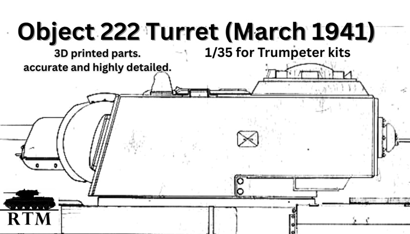 1/35 ソビエト T-34M“オブイェークト222”計画砲塔(1941年3月案)(トランぺッター用)