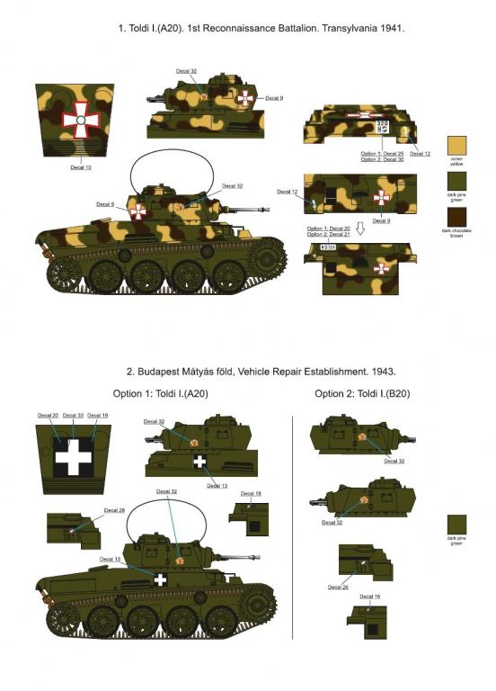 1/35 WW.II ハンガリー軍 トルディI 軽戦車(A20-B20) デカールセット - ウインドウを閉じる