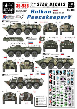 1/35 バルカン半島の平和維持部隊#2. ロシア軍のBTR-80 デカールセット