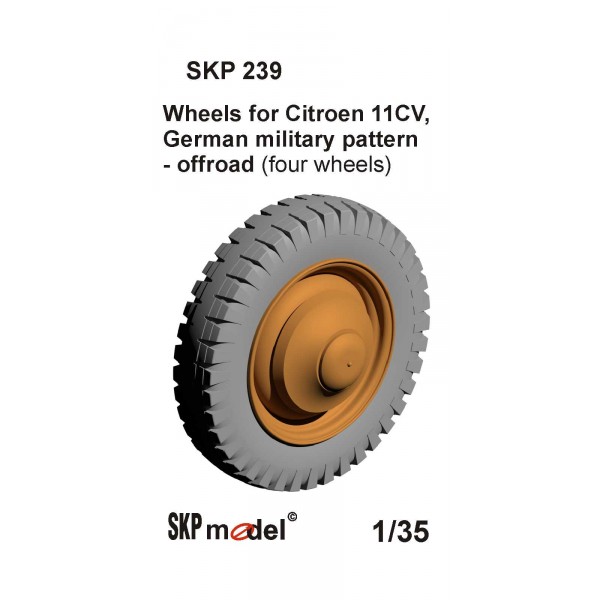 1/35 シトロエン 11CV ドイツ軍オフロード仕様 ホイールセット(タミヤ用)